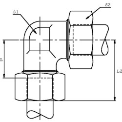 Alkūninė jungtis 8L iš nerūdijančio plieno WV8LRVS