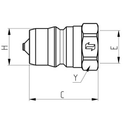 Greito atjungimo jungtis, išorinis sriegis 1 1/2" - 1 1/2" BSP HNV112GASM