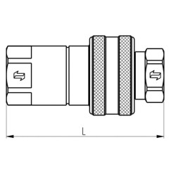 Greito atjungimo jungtis, išorinis sriegis 1 1/2" - 1 1/2" BSP HNV112GASM