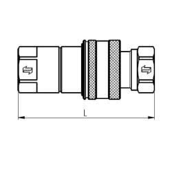 Greito atjungimo jungtis, vidinė 1/2" - 12,5 - 1/2" BSP NV12GASF
