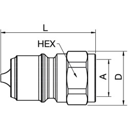 Greito atjungimo jungtis, išorinis sriegis 1", Tema T serija 100211TE