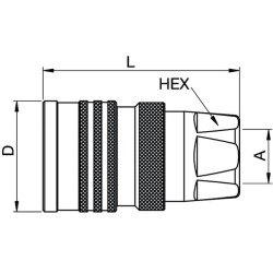 Greito atjungimo jungtis 1/8" vidinis sriegis Tema 2310QC