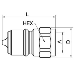 Greito atjungimo jungtis, išorinis 3/4 colio, Tema T serijos, 752034TE