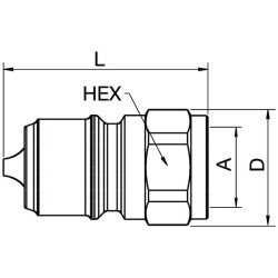Greito atjungimo jungtis, išorinis 3/8" Tema T serijos 382138TE