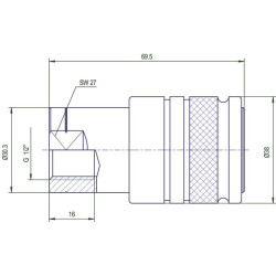 Movinė jungtis IG 1/2" SKPF12C08N