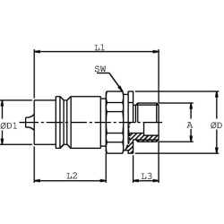 Vyriškas jungtis 1/2-1/2" BSP SKPM12A08