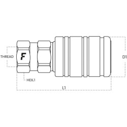 Movinė 1/2" BSP 3CPV12GASF