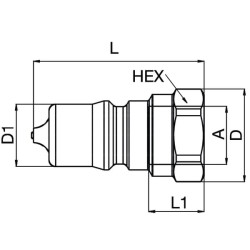 Įdėklas 1/2 colio išorinis ISO B reljefinis IB5021