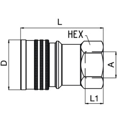 Movinis antgalis 1/4 colio ISO B, su išlinkiu IB2511