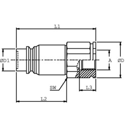 Greito atjungimo jungtis, išorinis 3/8" - 3/8" BSP, gopart SKVM10C06N