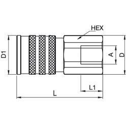 Jungtis 3/8 išorinis FF ISO 16028, Tema FEM3726FB