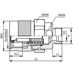 Hidraulinė jungtis 16S RSM12S24