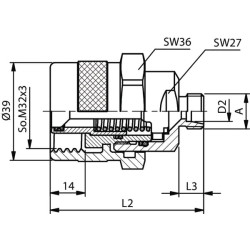 Hidraulinė jungtis 14S RSM08S22