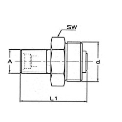 „Dowty“ jungtis, 1/2 colio vidinė, 3/8 colio BSP išorinis sriegis, 44206110