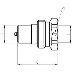 Hidraulinis kištukas 3/8" BSP Viton VVS38GASM2V