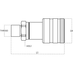 Vyriškas sriegis 1/4 - 1/4 NPT PVVM114NPTF