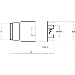 Greito atjungimo jungtis su išoriniu sriegiu FHV121GASM