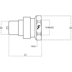 Hidraulinis kištukas 3/4" BSP Viton VVS34GASM2V