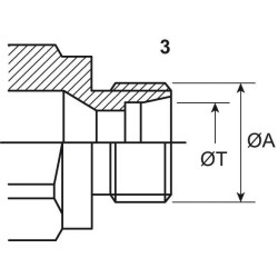 Srieginė jungtis, 1/2 colio vidinė - M20x1,5 12S išorinė CVV0832015F