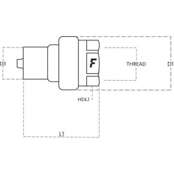 Greito atjungimo jungtis, išorinis 3/4 BSP, VV34GASM