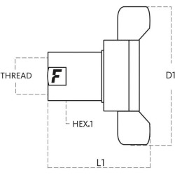 Greito atjungimo jungtis 1 išorinis sriegis CVE1GASM