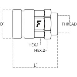 Greito atjungimo jungtis 1 vidinis sriegis CVE1GASF