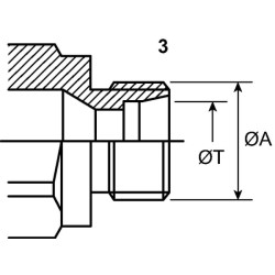 Srieginė jungtis, 3/4 colio vidinė - M24x1.5 16S išorinė pertvara CVV1262415FV