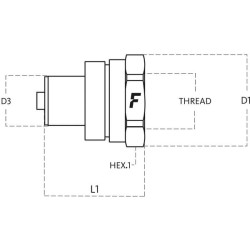 Greito atjungimo jungtis M 1/4" NPT PVVM14NPTM