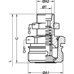 M22x1.5-15L stabdžių sistemos jungtis AGRM12N22