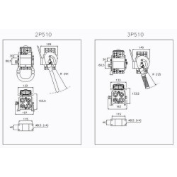 „Multifaster“ DN12/DN20-2 x 1/2"- 2 x 3/4" BSPP fiksuota dalis, vidinis sriegis 3P5104AFC