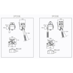 „Multifaster G“ DN12-2 x 1/2" BSPP fiksuota dalis su sriegiu 2P208G212GFC