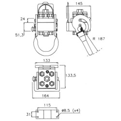 „Multifaster“ DN10-4 x 1/2" BSPP fiksuota dalis su vidiniu sriegiu 2P506412GFC