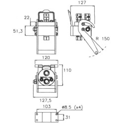 „Multifaster“ DN10-2x1/2" BSPP judančios sekcijos kamštis 2P206212GMC