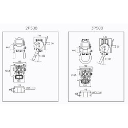 „Multifaster“ DN12-4 x 1/2" BSPP fiksuota dalis su sriegiu 2P508412GFC