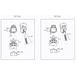 „Multifaster“ DN10-2 x 3/8" BSPP + 1 x elektrinė fiksuota dalis, vidinis sriegis 2P3061238GFC