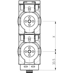 Dangtelis ir išleidimo angos 2 vnt., atstumas: 55 mm TARV255GR