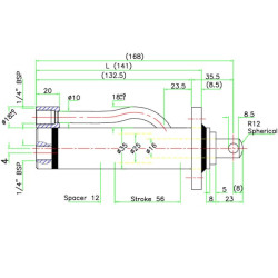Cilindro greitasis jungiklis CW0 stačiakampis D162555CW0R
