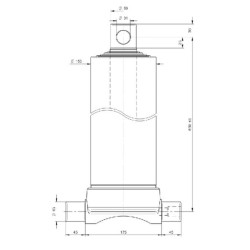 Teleskopinis cilindras, 5 pakopų, eiga 2480 mm TC3556F