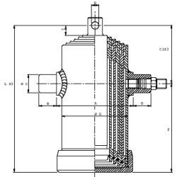 Teleskopinio cilindro skylė strype TC5011F