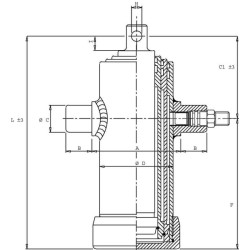 Teleskopinis cilindras 4034 / skylė strype TC4034F