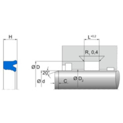 Stūmoklio koto sandariklis 38x30x6mm Kramp SA3038D