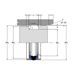 Stūmoklio sandariklis 63,5x47,6x19 mm Hallite ZA63547621905DBM