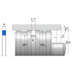 Stūmoklio riebokšlis 30x22,5x3,2mm Kramp ZAS030KR