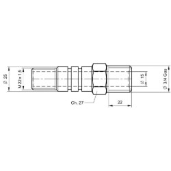 Įsukamas adapteris 3/4" TC9-12 TC912