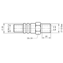Įsukamas adapteris 1/2" TC9-08 TC908