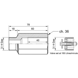 Žarnos trūkimo vožtuvas TC9-2723 TC92723