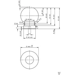 Šarnyro antgalis su rutuliuku D45 TC945