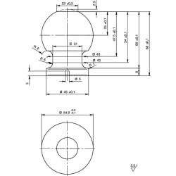 Šarnyro antgalis su rutuliuku D55 TC955