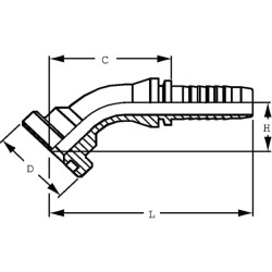 Įdėklas su flanšu DN25-Ø44.4mm-30° PFL251630