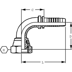 Įdėklas DN10-M16x1,5-10L-90° PGL101690